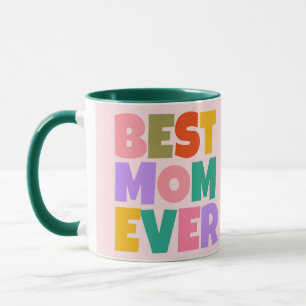 Retro Green Pink Mothers Day Photo Mug