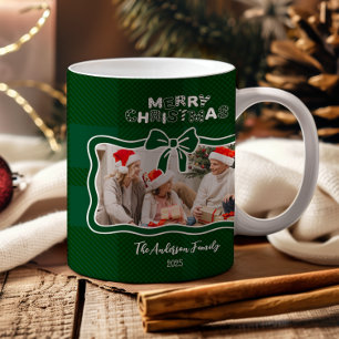 Retro Green Plaid Whimsical Christmas  Coffee Mug