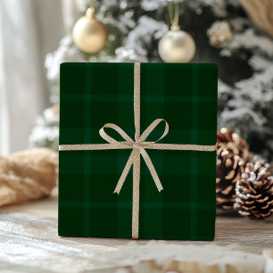 Retro Green Plaid Whimsical Christmas  Wrapping Paper