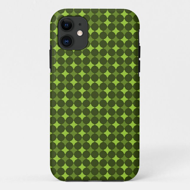 Retro Green Polka Dots Pattern Abstract Case-Mate iPhone Case (Back)