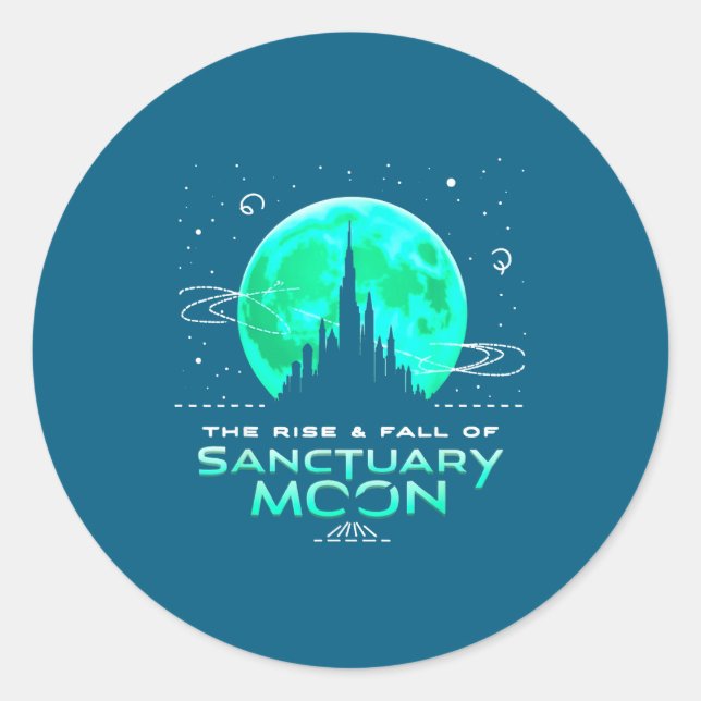Retro Green Quote The Rise And Fall Of Sanctuary M Classic Round Sticker (Front)
