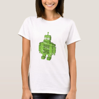 Retro Green Robot with Scratches T-Shirt