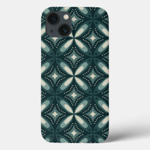 retro green shapes iPhone 13 case