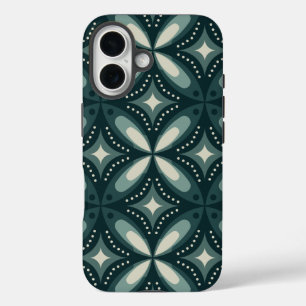 retro green shapes iPhone 16 case