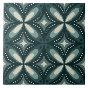 retro green shapes ceramic tile