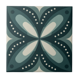 retro green shapes ceramic tile