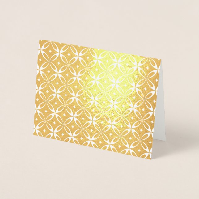 retro green shapes foil card (Front)