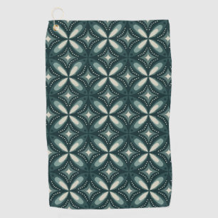 retro green shapes golf towel