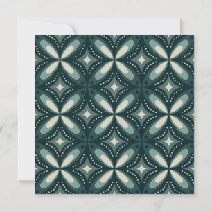 retro green shapes holiday card