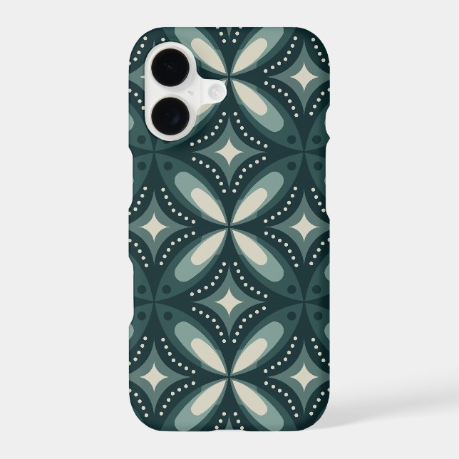 retro green shapes iPhone case (Back)
