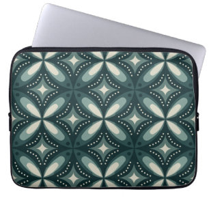 retro green shapes laptop sleeve