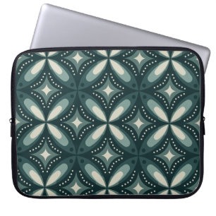 retro green shapes laptop sleeve