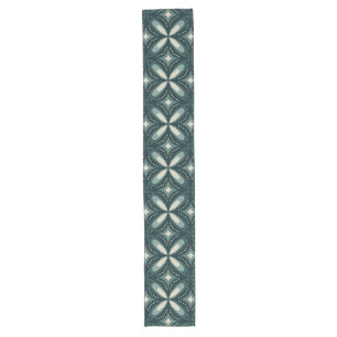 retro green shapes long table runner