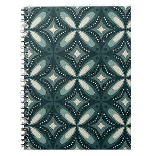 retro green shapes notebook