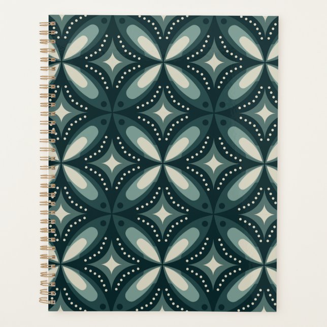 retro green shapes planner (Front)