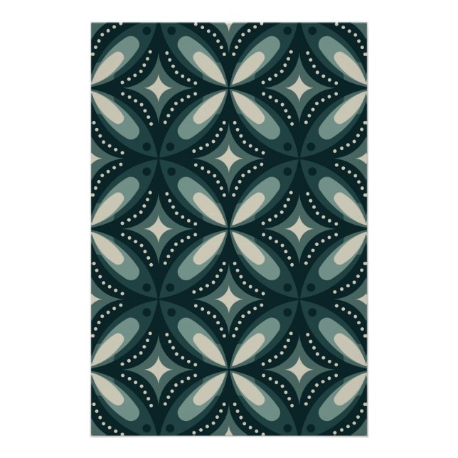 retro green shapes poster (Front)