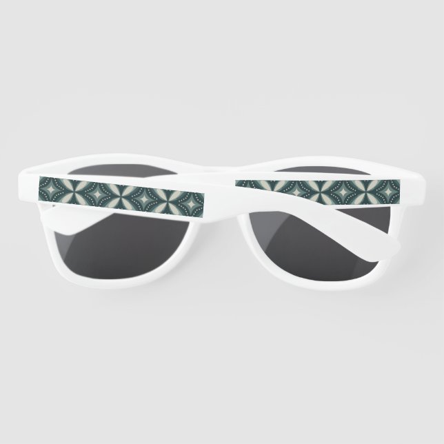 retro green shapes sunglasses (Back)