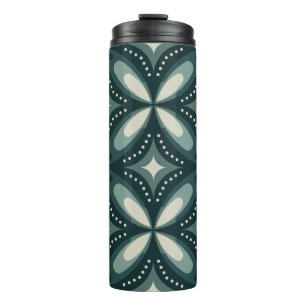 retro green shapes thermal tumbler