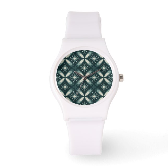 retro green shapes watch (Front)