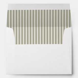 Retro Green Stripes Inside Red Merry Christmas Envelope