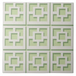 Retro Green Trellis Ceramic Tile<br><div class="desc">Add a splash of mid-century modern Palm Springs everywhere you go with this Retro Green Trellis patterned ceramic tile. It was inspired by vintage concrete breeze blocks. The deconstructed take on 1950s architecture will give an instant designer feel to everyday life.</div>
