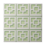 Retro Green Trellis Ceramic Tile<br><div class="desc">Add a splash of mid-century modern Palm Springs everywhere you go with this Retro Green Trellis pattern ceramic tile (small print). It was inspired by vintage concrete breeze blocks. The deconstructed take on 1950s architecture will give an instant designer feel to everyday life.</div>
