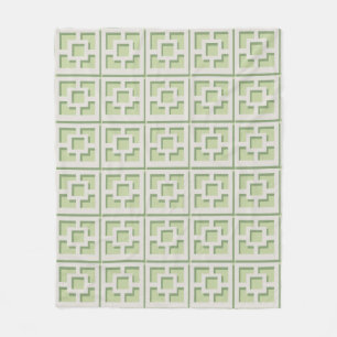 Retro Green Trellis Fleece Blanket
