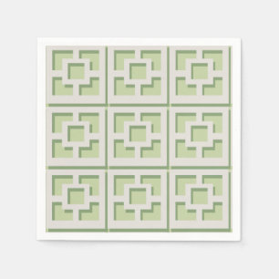 Retro Green Trellis Paper Napkin