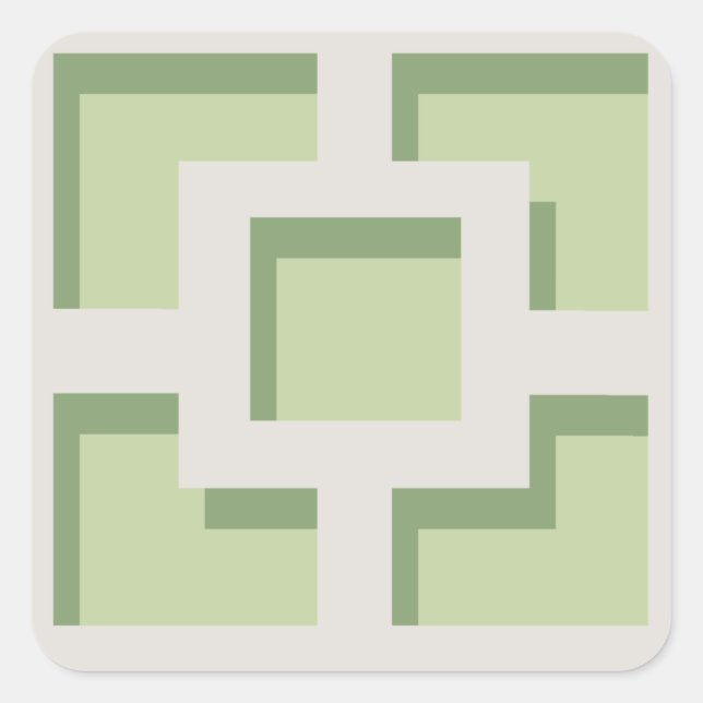 Retro Green Trellis Sticker (Front)