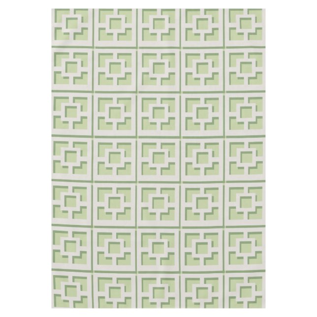 Retro Green Trellis Tablecloth (Front)