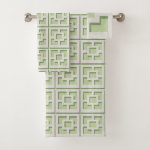 Retro Green Trellis Towel