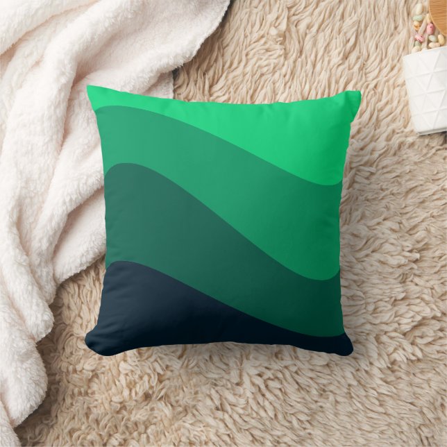 Retro Green Wave pattern Cushion (Blanket)