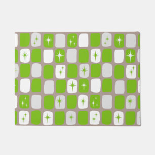 Retro Green & White Starburst Door Mat