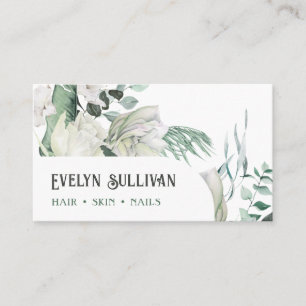 retro greenery business card