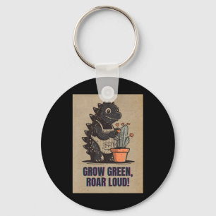 Retro Greenzilla – Cute Godzilla Gardening Sticker Key Ring