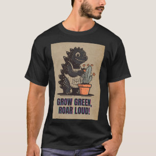 Retro Greenzilla – Cute Godzilla Gardening Sticker T-Shirt
