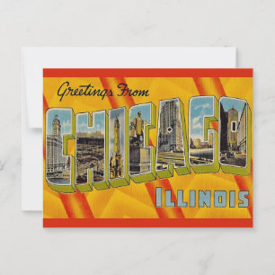 Retro Greeting from Chicago  Postcard