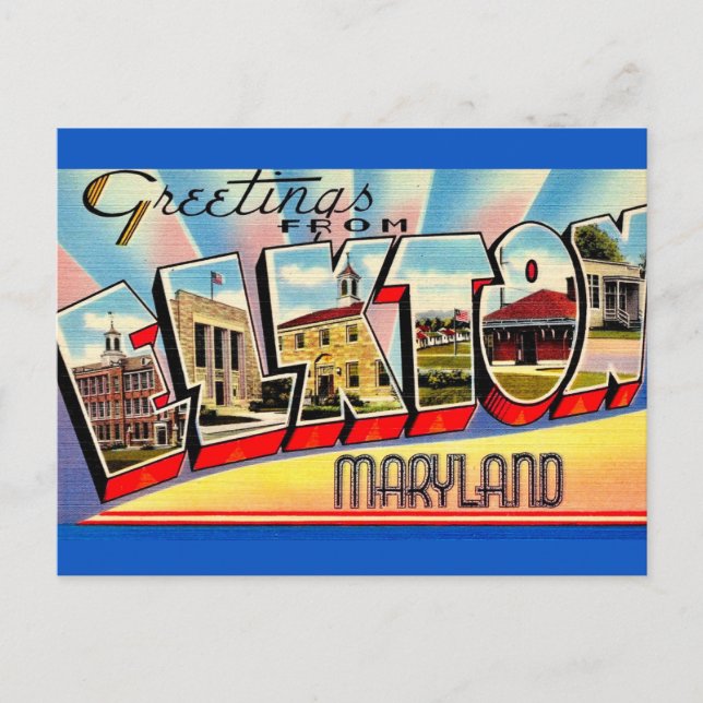 Retro Greeting from Elkton MD Postcard (Front)