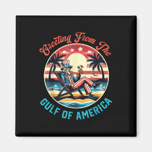 Retro Greeting From The Gulf Of Usa America Trump Magnet