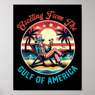Retro Greeting From The Gulf Of Usa America Trump Poster