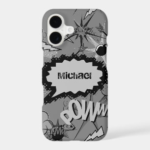 Retro Grey Custom Comic Book Pattern Personalised