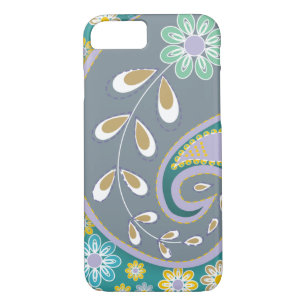 Retro grey paisley motif custom iPhone 8/7 case