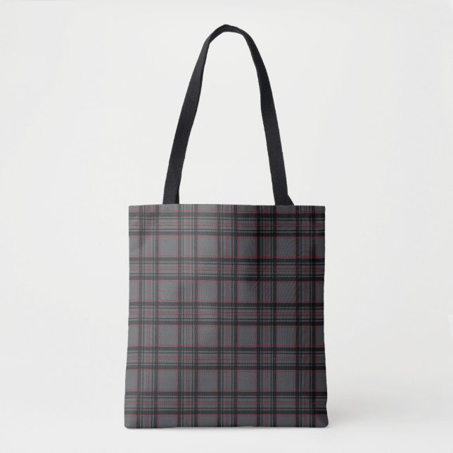 Retro Grey Plaid Tote Bag (Front)