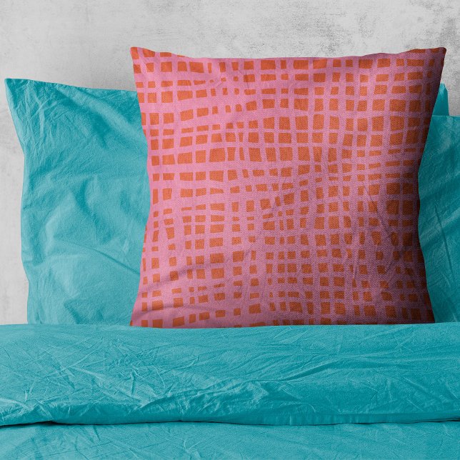 Retro Grid Abstract Pattern  Cushion (Creator Uploaded)