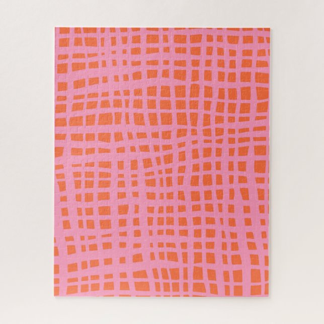 Retro Grid Abstract Pattern Jigsaw Puzzle (Vertical)