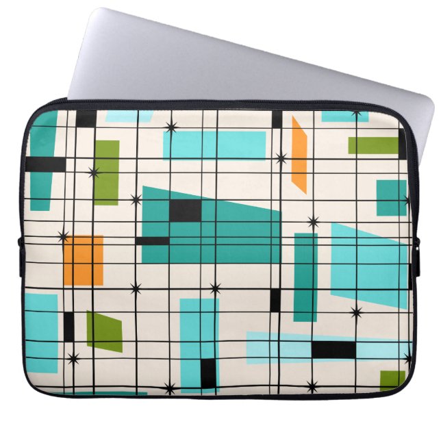 Retro Grid and Starbursts Laptop Sleeve (Front)