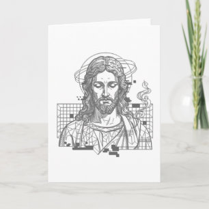 Retro Grid Jesus King Of Kings Revelation 19:16 Card