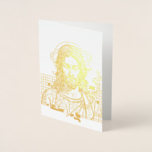 Retro Grid Jesus King Of Kings Revelation 19:16 Foil Card