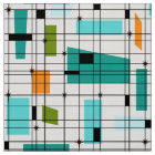 Retro Grid & Starbursts Fabric