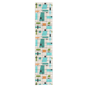 Retro Grid & Starbursts Table Runner